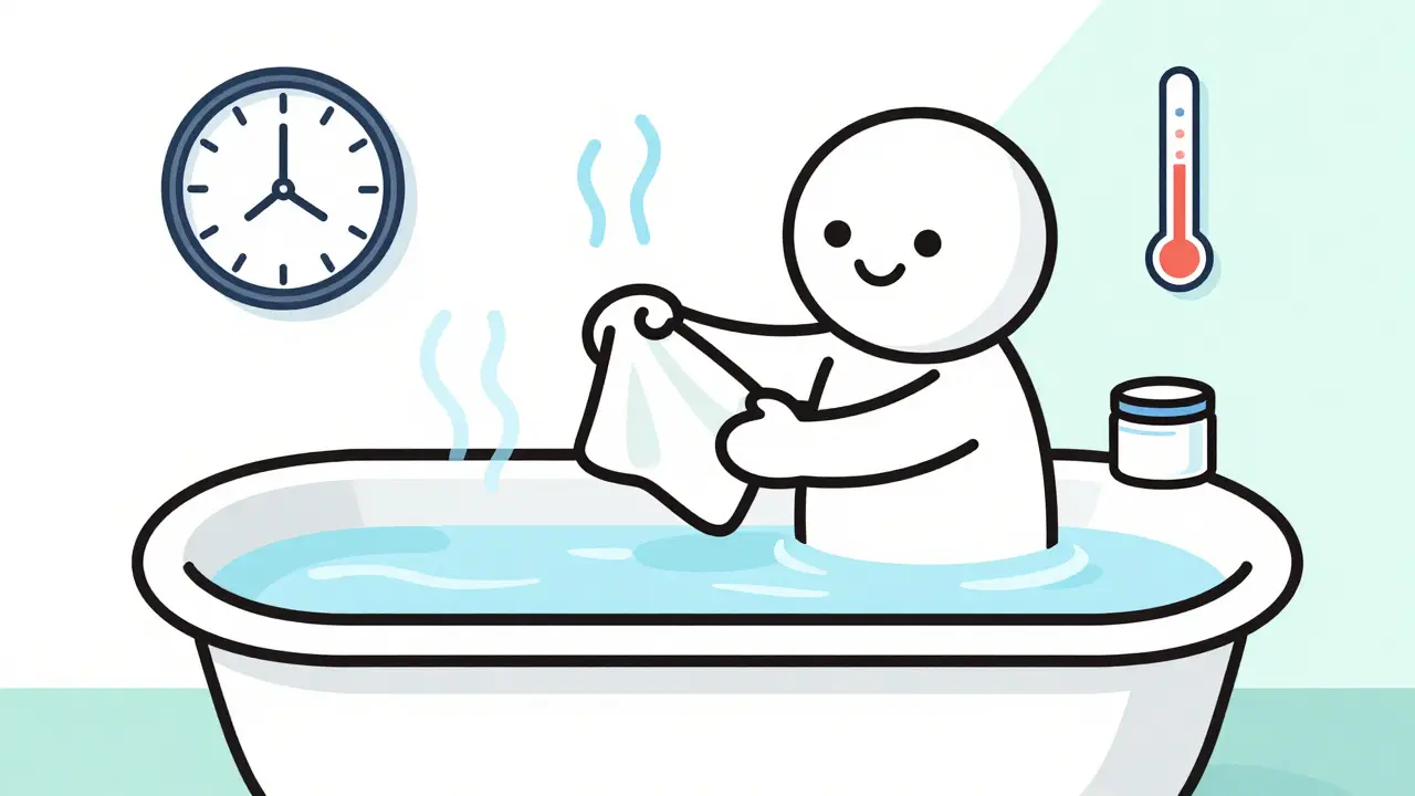 Illustration of soak and seal bath routine