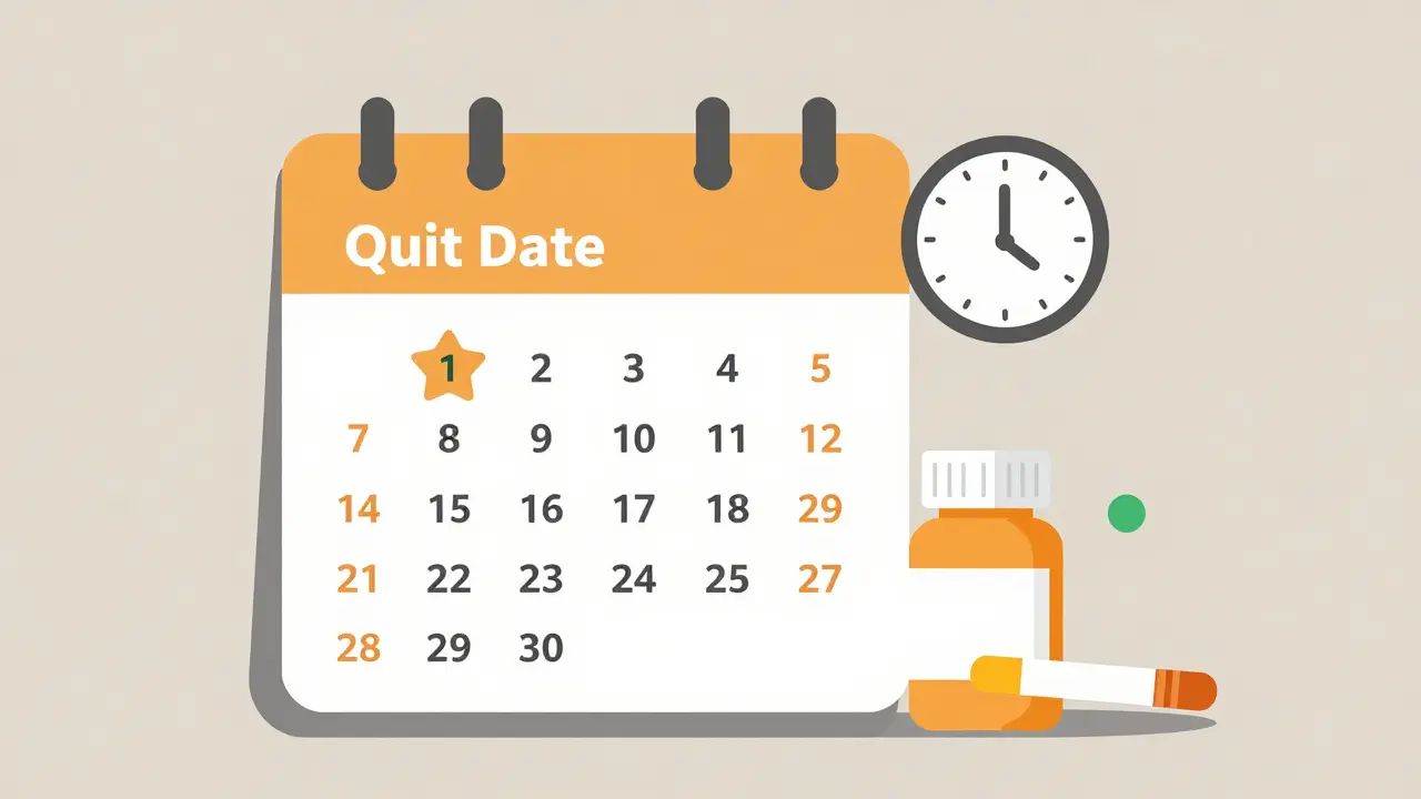 Calendar and pills illustrating the two-week preparation timeline